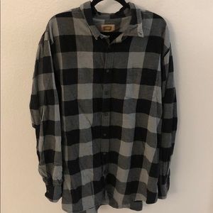 Men’s buffalo check button down shirt size 2XLT